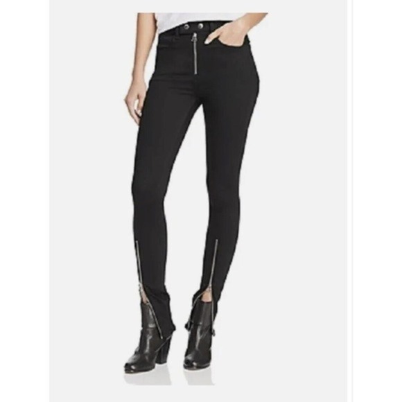 RAG & BONE WOMENS ISABEL DENIM ZIP HEM SKINNY JEANS Size 30 MSRP $275 - Picture 1 of 6